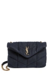 Saint Laurent Toy Loulou Puffer Quilted Canvas Crossbody Bag In Marine Marine