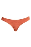Totême Smocked Mini Bikini Bottoms In Burnt Orange