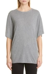 Totême Oversize Silk T-shirt In Steel
