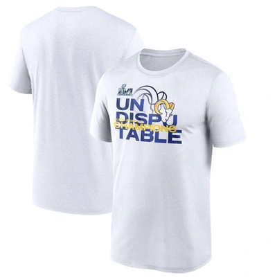 Nike White Los Angeles Rams Super Bowl Lvi Champions Slogan T-shirt