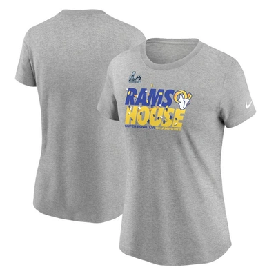 Nike Heathered Gray Los Angeles Rams Super Bowl Lvi Champions Confetti T-shirt