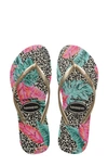 Havaianas Slim Animal Floral Flip Flop In Beige