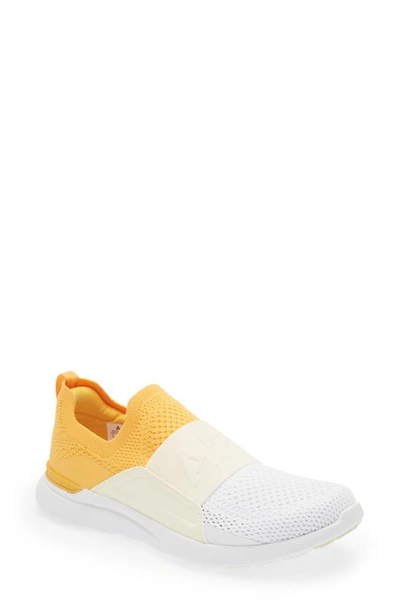 Apl Athletic Propulsion Labs Techloom Bliss Knit Running Shoe In Mango / Pristine / White
