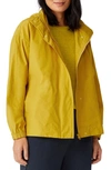 Eileen Fisher Stand Collar Organic Cotton Blend Jacket In Mustard Seed