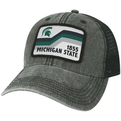 Legacy Athletic Men's Black Michigan State Spartans Sun & Bars Dashboard Trucker Snapback Hat