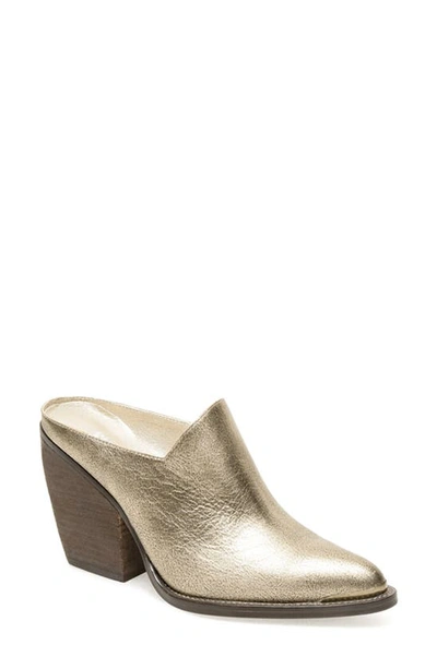 Silent D Mulap Mule In Gold Distressed Leather