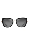 Maui Jim Violet Lake 52mm Polarizedplus Sunglasses In Black With Gold