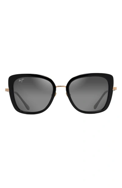 Maui Jim Violet Lake 52mm Polarizedplus Sunglasses In Black With Gold