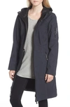 Ilse Jacobsen Long Hooded Raincoat In Dark Indigo