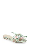 Cecelia New York Lila Slide Sandal In Green Floral Snake