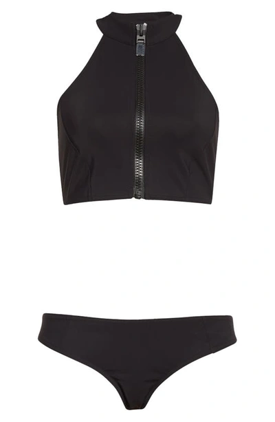 Givenchy Black Zippered Front Bikini