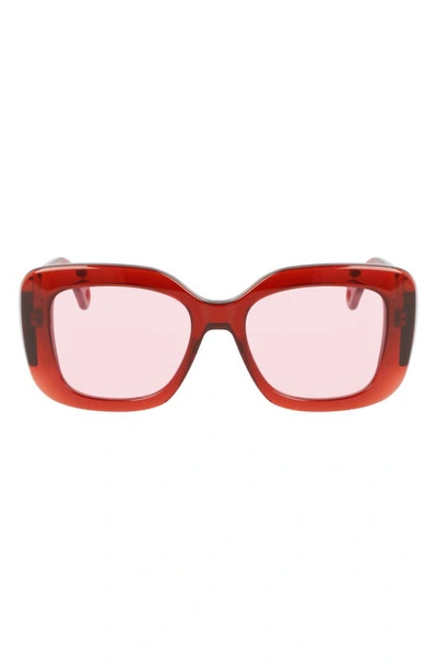 Lanvin Women's Mother & Child 53mm Square Sunglasses In Deep Red