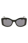 Lanvin Mother & Child 51mm Rectangular Sunglasses In Black