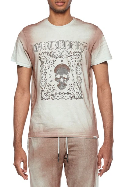 Elevenparis Spray Skull Cotton Graphic Tee In Icy Morning