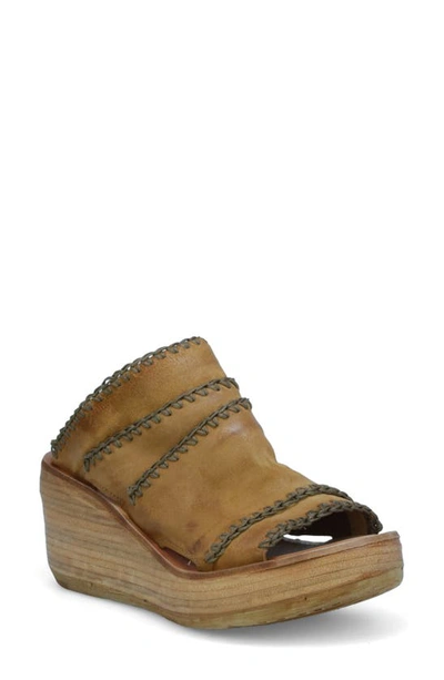 A.s.98 Nelson Platform Wedge Sandal In Brown