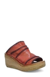 As98 Nelson Platform Wedge Sandal In Rust