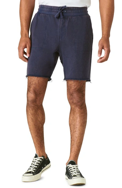 Lucky Brand Sueded Terry Shorts In Blue