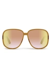 Dior D-doll 63mm Square Sunglasses In Shiny Light