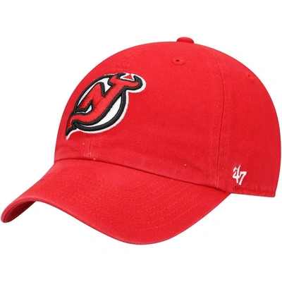 47 ' Red New Jersey Devils Clean Up Logo Adjustable Hat