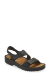 Naot Enid Sandal In Jet Black Leathre