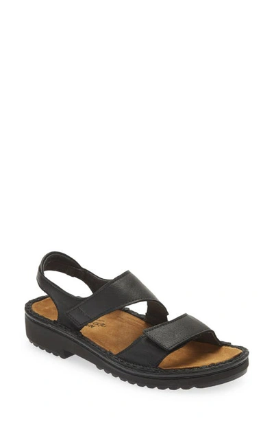 Naot Enid Sandal In Jet Black Leathre