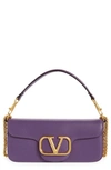 Valentino Garavani Vlogo Signature Leather Shoulder Bag In Indian Violet