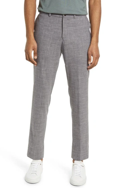 Ted Baker Jem Constructed Flat Front Dress Trousers In Light Grey