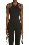 Dion Lee Unisex Double Ties Tank Top In Black