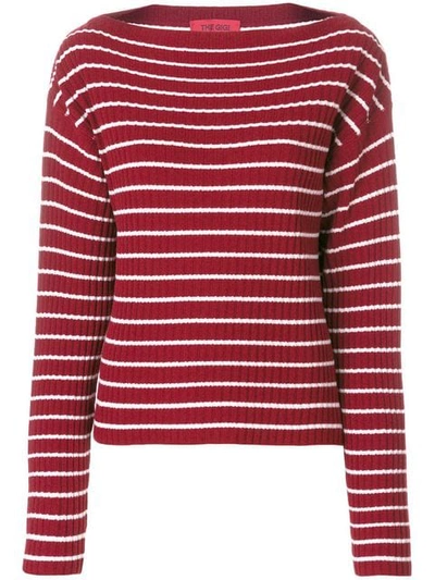 The Gigi Striped Sweatshirt In Pink