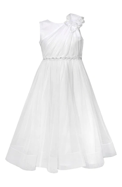 Iris & Ivy Kids'  Shoulder Flower Tulle Dress In White