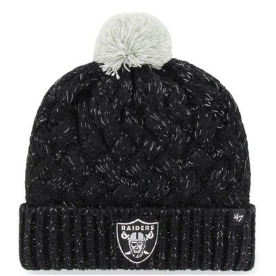 47 ' Black Las Vegas Raiders Fiona Logo Cuffed Knit Hat With Pom