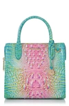 Brahmin Small Caroline Croc Embossed Leather Satchel In Cottoncandy