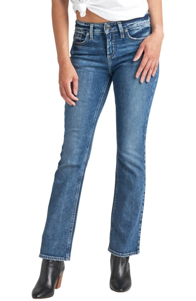 Silver Jeans Co. Elyse Mid Rise Slim Bootcut Jeans In Indigo
