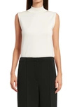 The Row Gianico Silk Blend Mock Neck Top In Off White