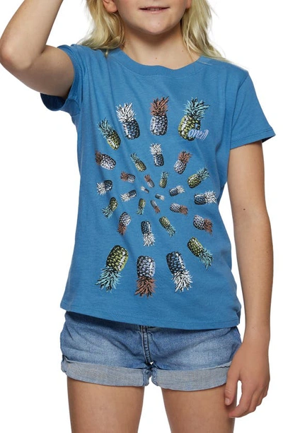 O'neill Kids' Pineapple Cotton Graphic Tee In Blue 4