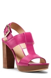 Michael Michael Kors Becker Block Heel Platform Sandal In Wild Berry