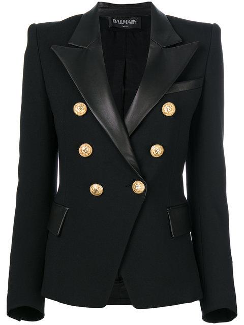 Balmain Button Embellished Blazer In C0100 Black | ModeSens