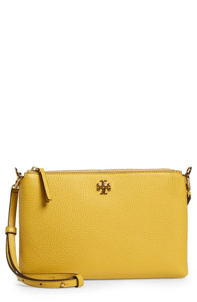 Tory Burch Kira Pebbled Leather Wallet Crossbody Bag In Golden Sunset