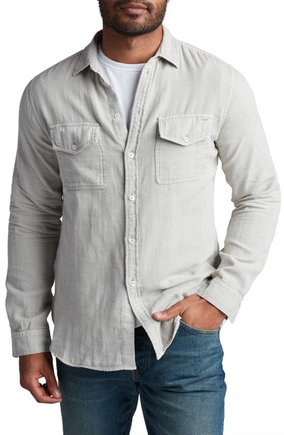 Rowan Leeds Double Weave Button-up Shirt In Chalk