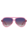 Isabel Marant 59mm Gradient Aviator Sunglasses In Pink / Red Gradient