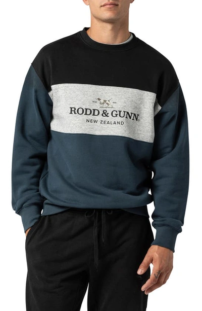 Rodd & Gunn Mount Wesley Colourblock Sweatshirt In Petrol