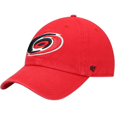 47 ' Red Carolina Hurricanes Team Clean Up Adjustable Hat