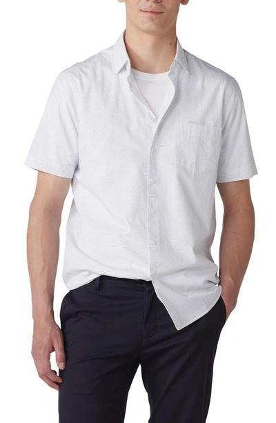 Rodd & Gunn Beethams Original Fit Dot Print Short Sleeve Button-up Shirt In Snow