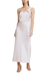 Significant Other Macy One-shoulder Satin Bridesmaid Dress In Blush