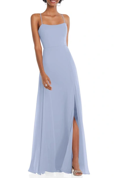 After Six Convertible Tie Evening Gown In Sky Blue