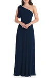 After Six One-shoulder Evening Gown In Midnight Navy