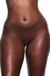 Skims Free Cut Mid Waist Thong In Cocoa
