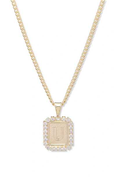 Bracha Royal Initial Card Necklace In Metallic Gold