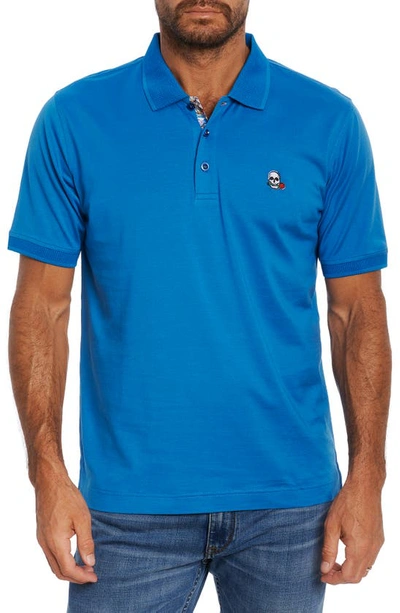 Robert Graham Archie Short Sleeve Polo In Blue