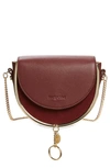 See By Chloé Mara Leather Saddle Bag In Burnt Mahogany